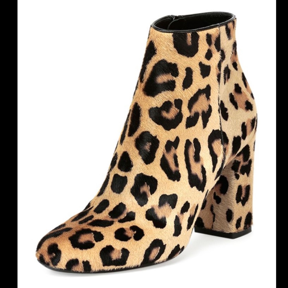 RARE Saint Laurent leopard pony hair booties 37.5